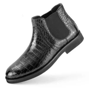 weitasi crocodile shoes male boots rubber sole manual British chelsea boots Men boots