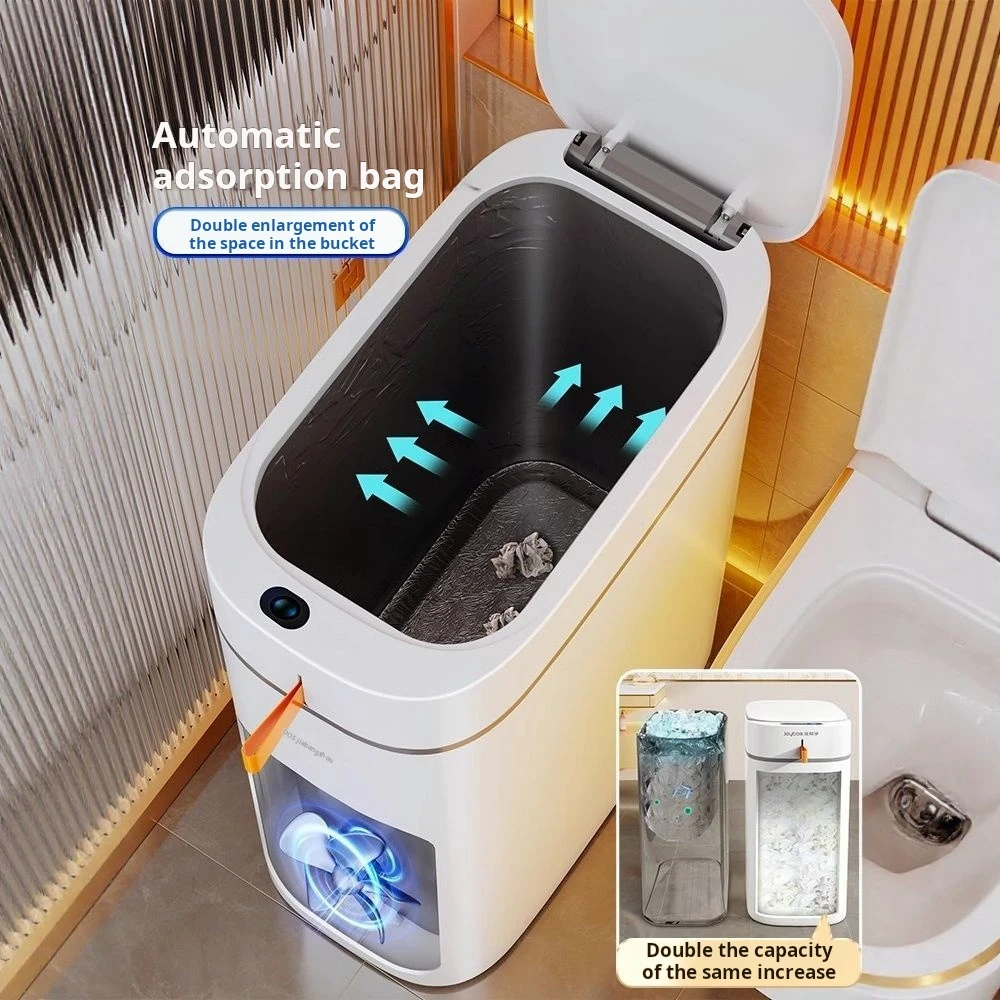 Smart Sensor Trash Can Rechargeable Auto Adsorption Bag Garbage Can For Toilet Living Room Kitchen Household Items - Image 2